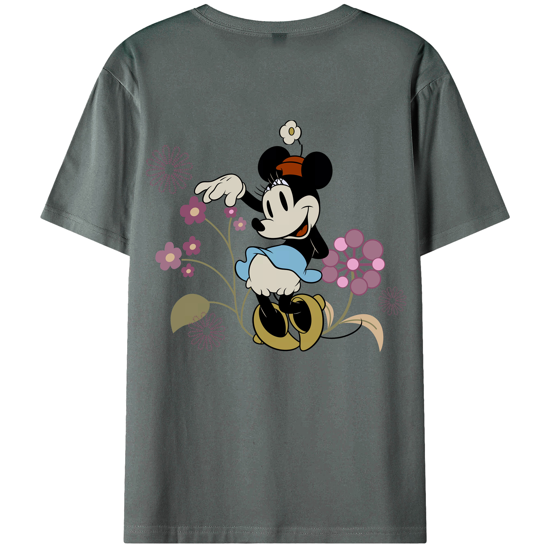 （画像用） ミッキーマウス Mickey Mouse 綿100％ メンズ半袖Tシャツ（バックプリント） 通気性